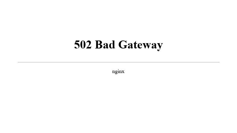 502 Bad Gateway