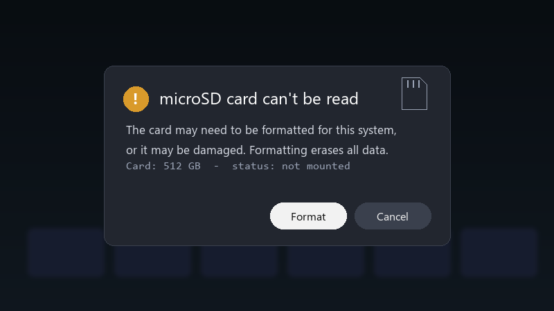 microSD card can't be read