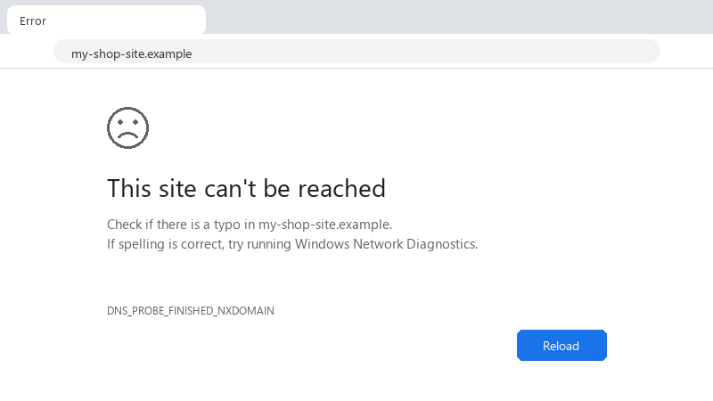 This site can't be reached