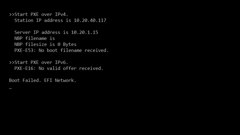 >>Start PXE over IPv4.